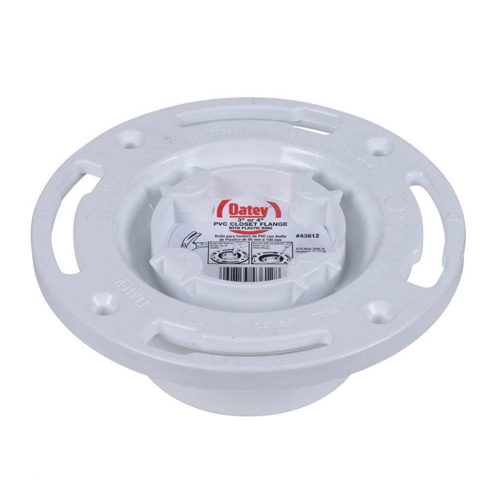 Easy Tap, 3''X4'' Hub Flange, Testable, Pvc W/Pl Ring