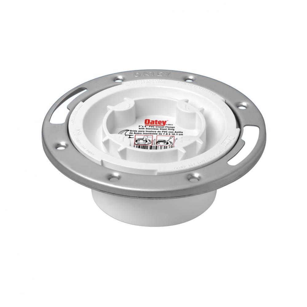 Easy Tap, 3X4 Hub Flange, Testable, Pvc W/Ss Ring