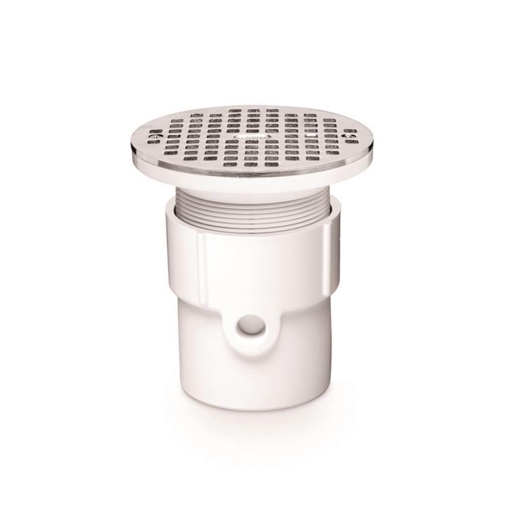 3 Or 4 In. Adjustable Pvc Drain W/Ss Strainer