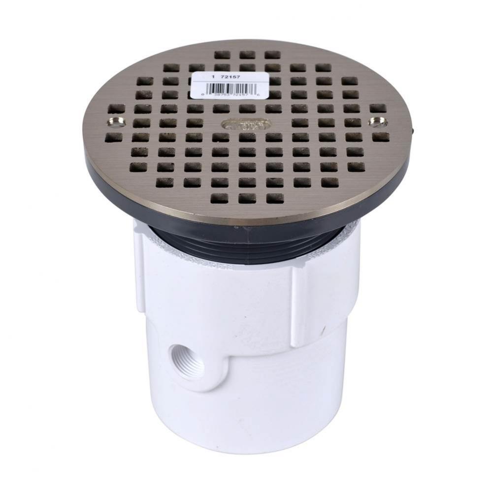 3 Or 4 In. Adjustable Pvc Drain W/Nickel Strainer