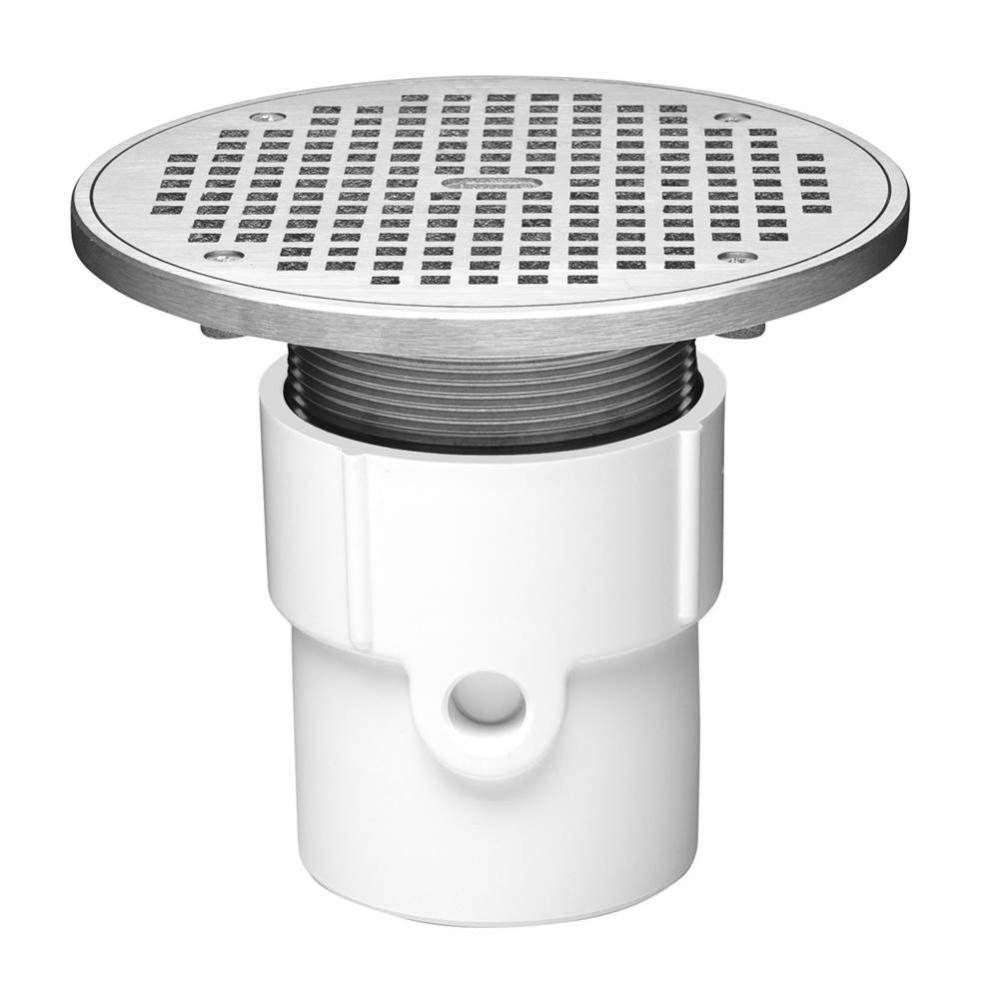 3 Or 4 In. Adjustable Pvc Drain 5 In. Nickel Strainer