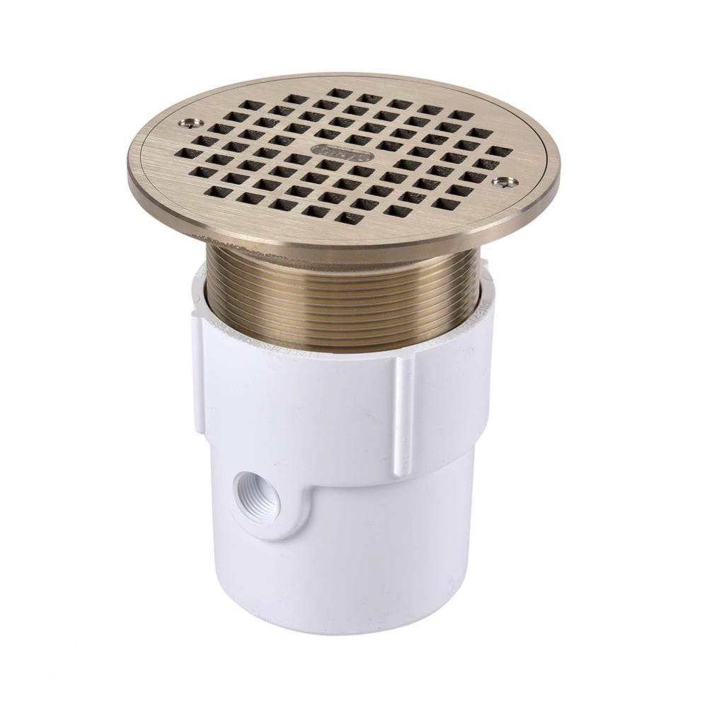 3 Or 4 In. Adjustable Pvc Drain 6 In. Nickel Strainer