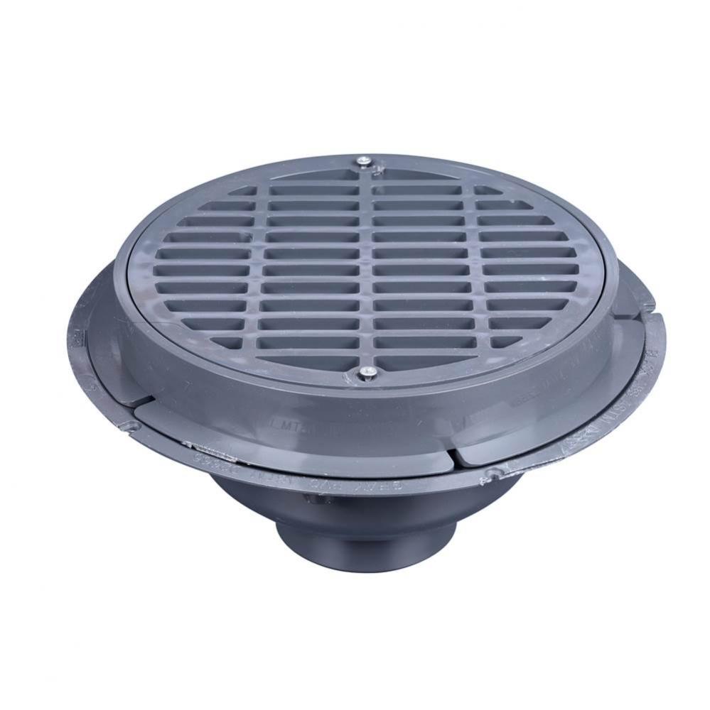 4 In. Pvc Drain W/Plastic Grate  W/O Bucket