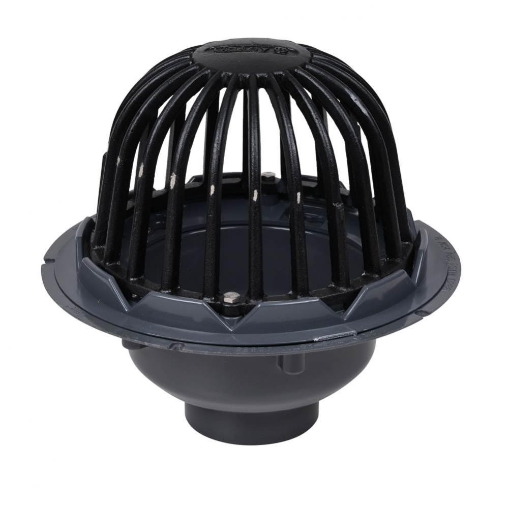 3 In. Pvc Roof Drain W/Cast Dome  Guard