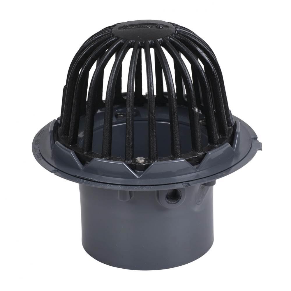 6 In. Pvc Roof Drain W/Cast Dome  Guard