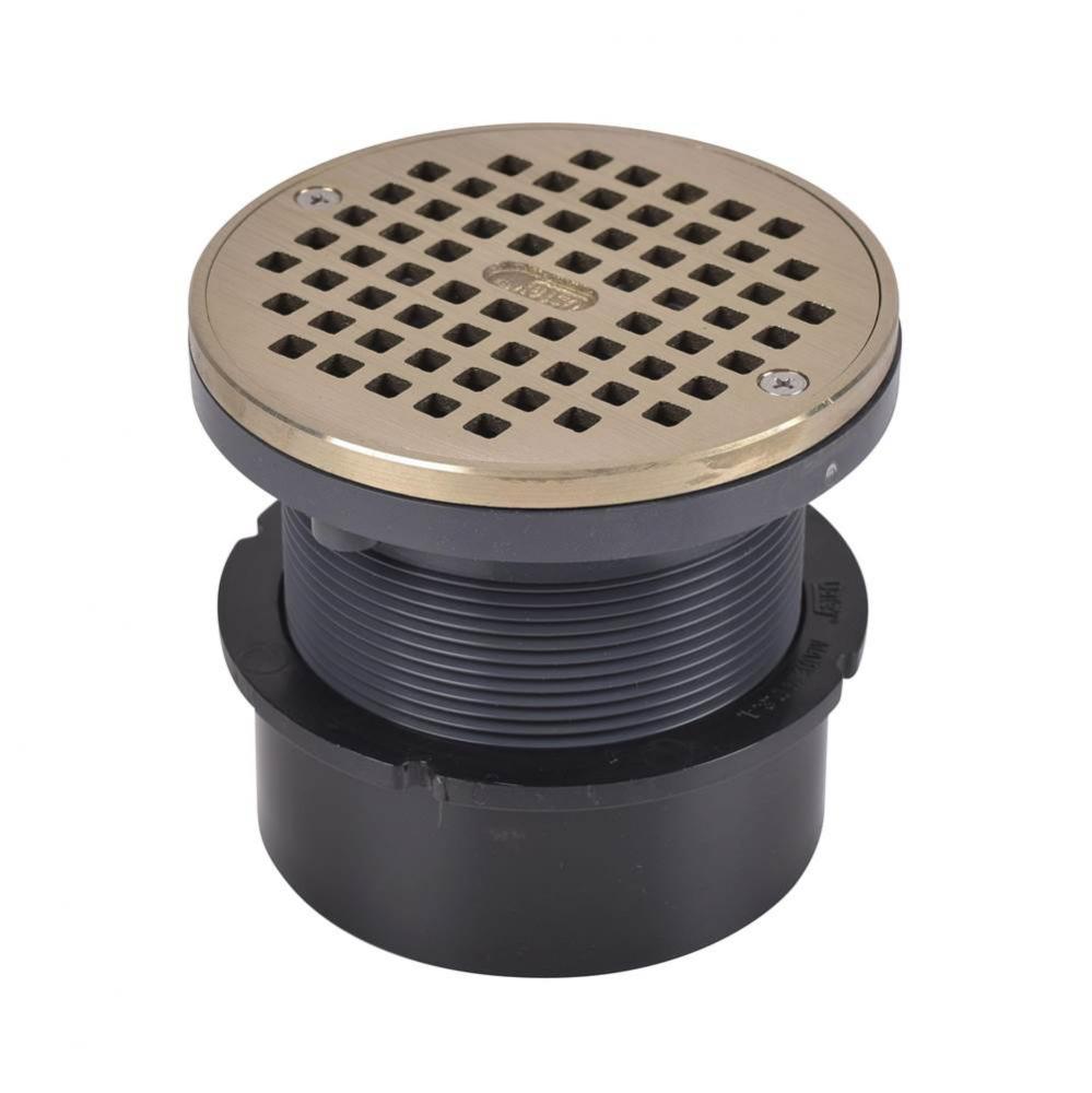 4 In. Abs Pipe Fit W/5 In. Nickel Grate  Ring