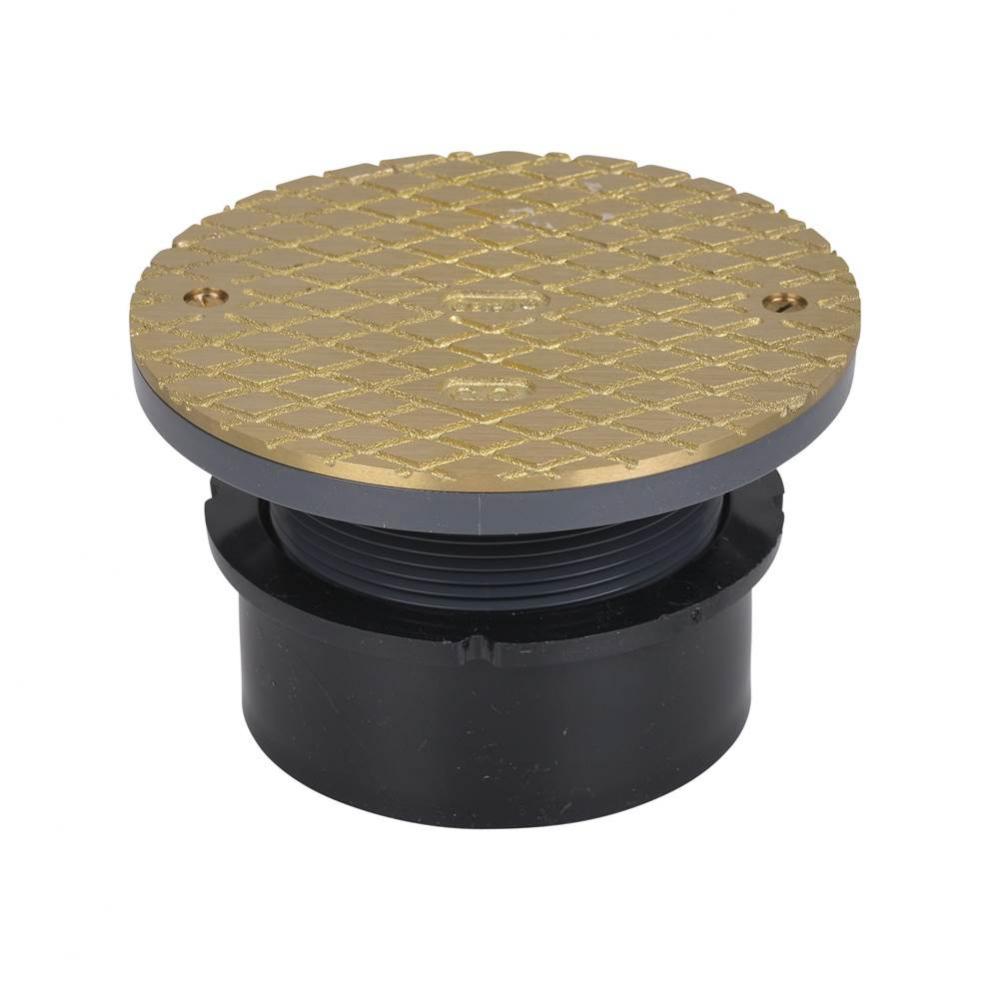 4 In. Adjustable Abs Cleanout W/Brass Cover