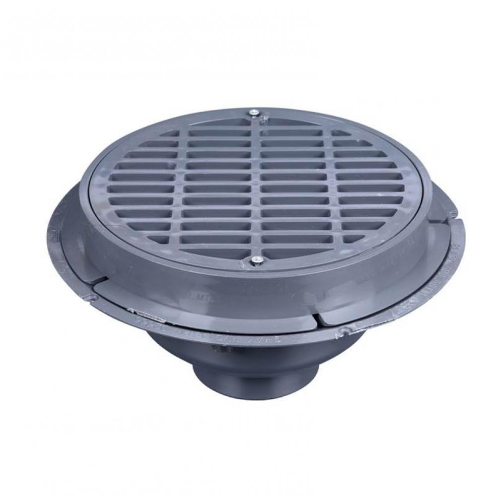 6 In. Pvc Drain W/Plastic Grate  W/O Bucket