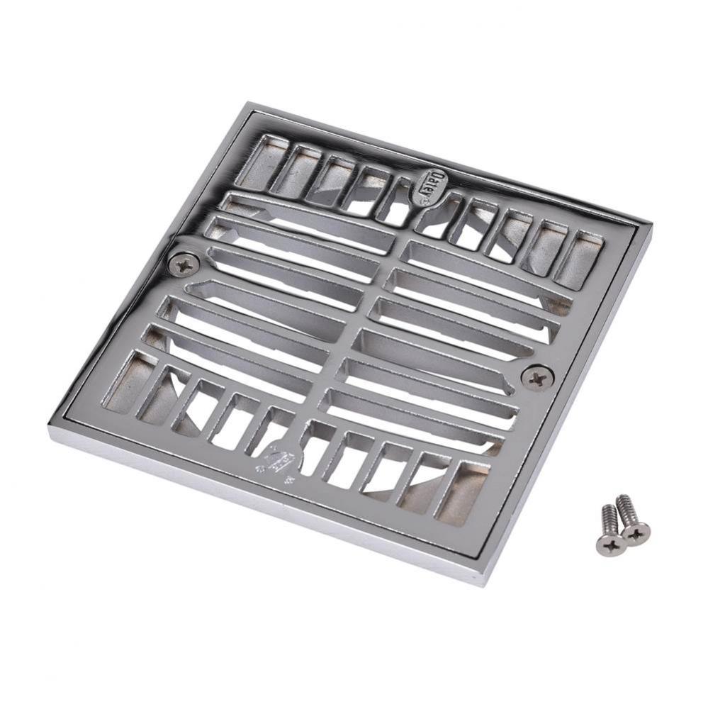 Strainer-5 In. Square Chrome And Ring