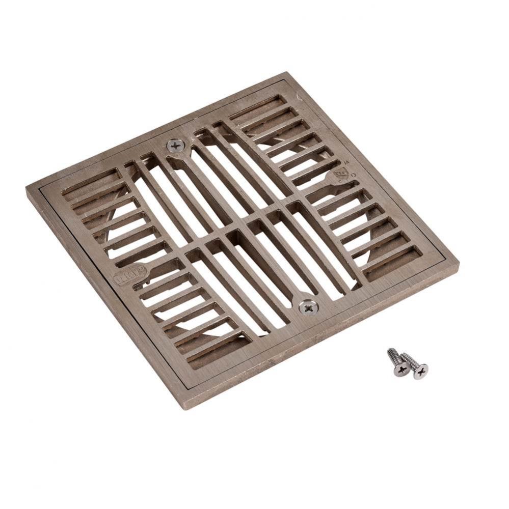 Strainer-6 In. Square Nickel Bronze And Ring