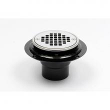 Oatey 42272 - Abs Rd Low Profile Drain Hvy Ss Screw Strainer W/Ring W/Plug