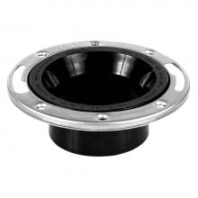 Oatey 43498 - Level-Fit, 4'' Hub Flange, Open, Abs, W/Ss Ring