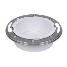 Oatey 43499 - Level-Fit, 4'' Hub Flange, Open, Pvc, W/Ss Ring