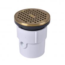 Oatey 72037 - 3 Or 4 In. Adjustabel Pvc Drain W/5 In. Brass Grate  Ring