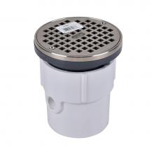 Oatey 72067 - 3 Or 4 In. Adjustable Pvc Drain W/5 In. Nickel Grate  Ring