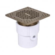 Oatey 72297 - 3 Or 4 In. Adjustable Pvc Drain W/6 In Nickel Round Strainer