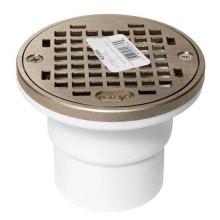 Oatey 42384 - 2 Part Slab Drain Nickel Grate Round Ring Pvc
