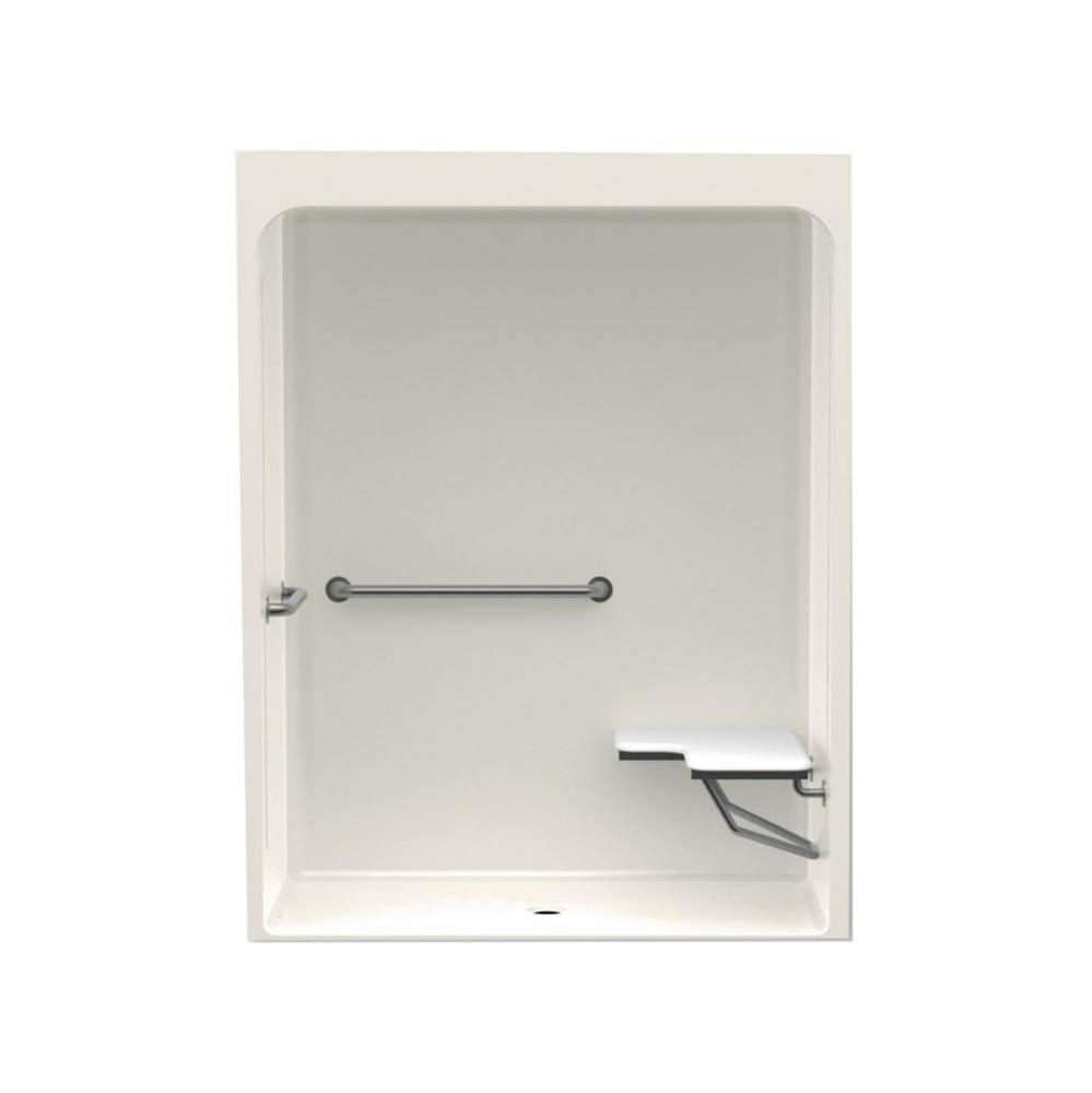 6030BFSC 60 x 30 Acrylic Alcove Center Drain One-Piece Shower in Biscuit