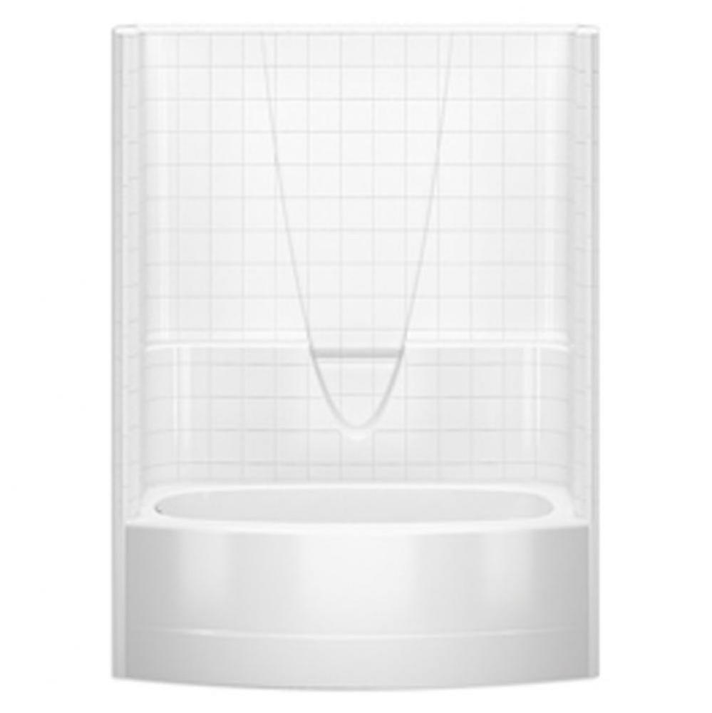 Gelcoat Smth Tile Bowed Tub-Shwr Whirlpool