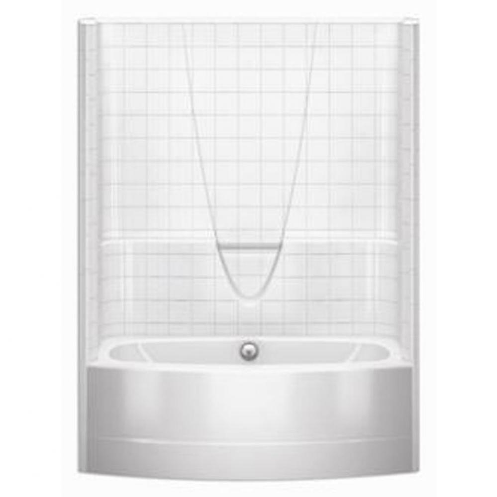 Gelcoat Smth Tile Bowed Tub-Shwr Whirpool