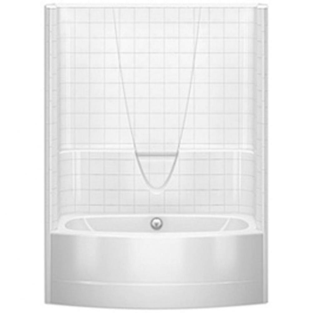 Gelcoat Smth Tile Bowed Tub-Shwr Whirpool; Above Floor Rough
