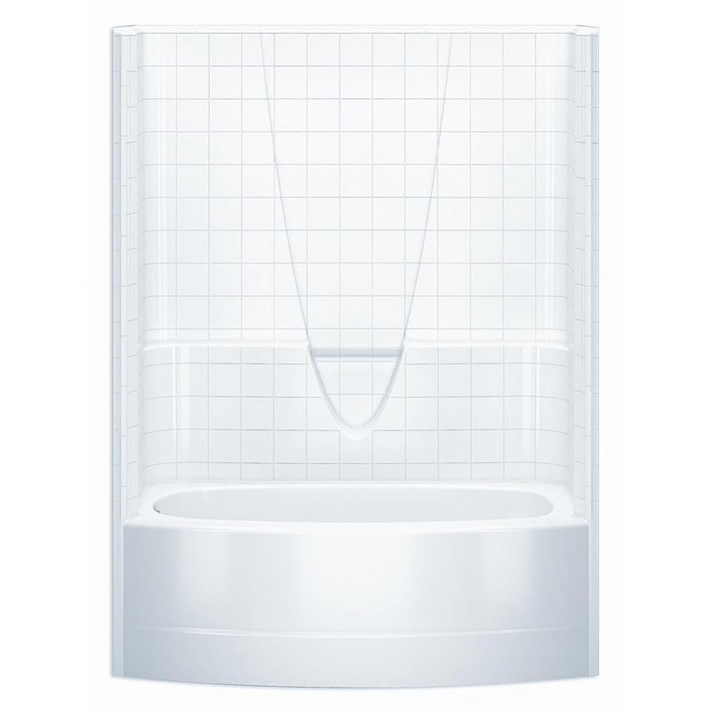 Gelcoat Smth Tile Bowed Tub-Shwr Whirlpool; Above Floor Rough