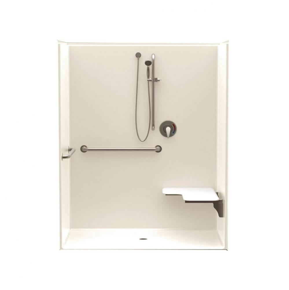 16034BFSC 60 x 34 AcrylX Alcove Center Drain One-Piece Shower in Almond