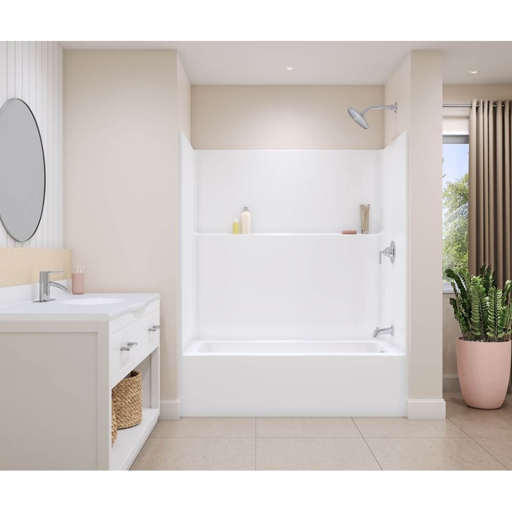 Icon TS6032 Acrylx Alcove Right Hand Drain One-Piece Tub Shower in White