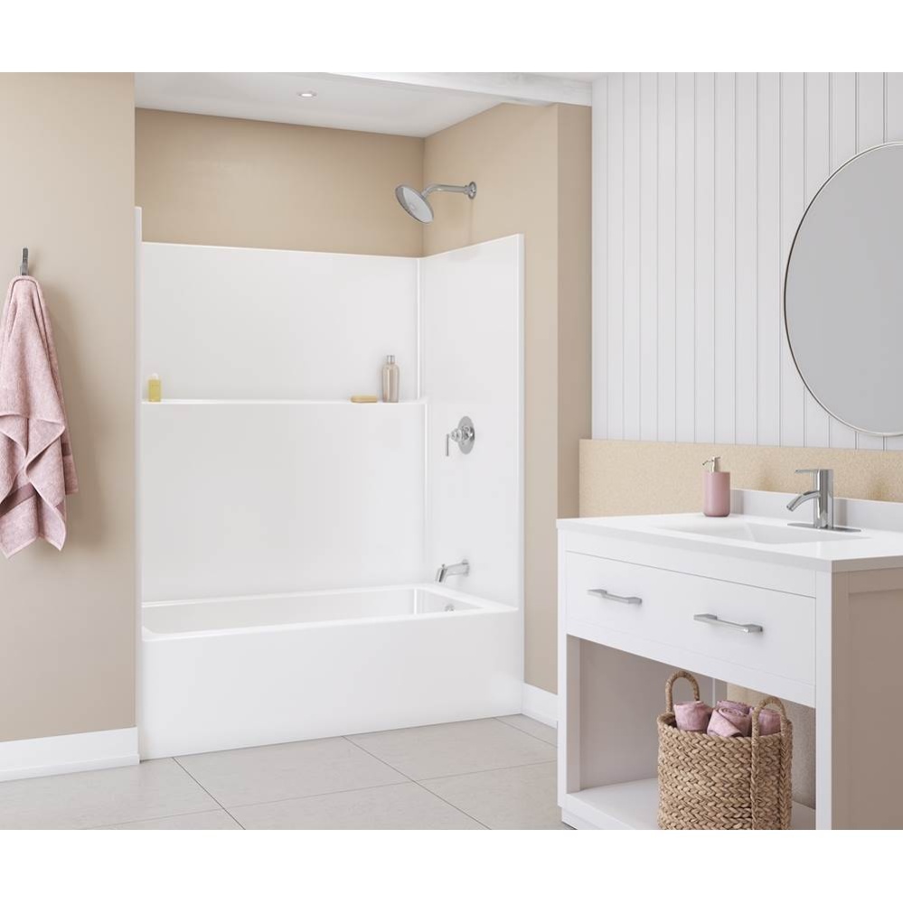 Icon TS6036X AFR Acrylx Alcove Right Hand Drain One-Piece Tub Shower in White