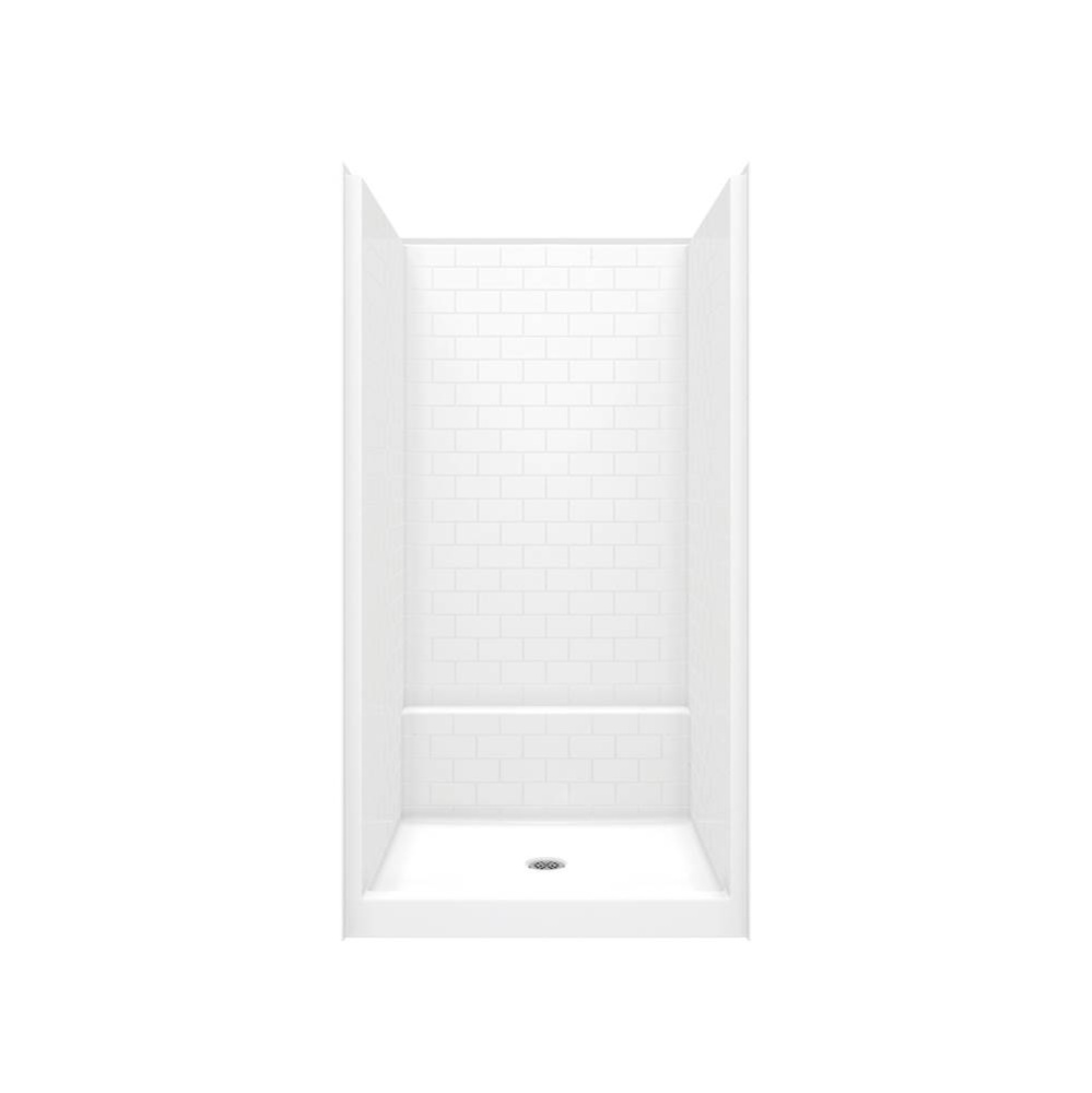 14242STT 42 x 43 AcrylX Alcove Shower with Center Drain in White