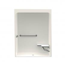 Aquatic AC003575-X2LBSL-BI - 6030BFSC 60 x 30 Acrylic Alcove Center Drain One-Piece Shower in Biscuit