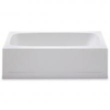 Aquatic 254027ML-WH - Integrally Skirted Gelcoat Soaker; Above Floor Rough