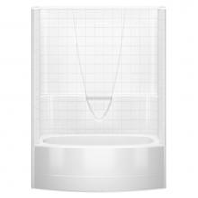 Aquatic 2603BSTLWP-WH - Gelcoat Smth Tile Bowed Tub-Shwr Whirlpool