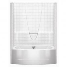 Aquatic 2603BSTCWP-WH - Gelcoat Smth Tile Bowed Tub-Shwr Whirpool