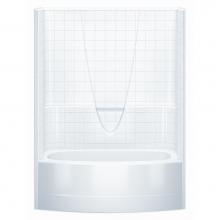 Aquatic 2603BSTMRWP-WH - Gelcoat Smth Tile Bowed Tub-Shwr Whirlpool; Above Floor Rough
