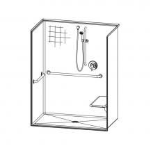 Aquatic AC003673-X2LBSR-WH - 1603BFSTMA Alcove Shower