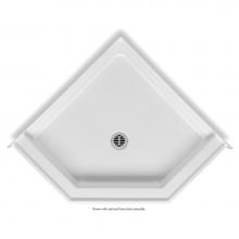 Aquatic 3838ANEOB-WH - Acrylic Neo-Angle Shwr Pan