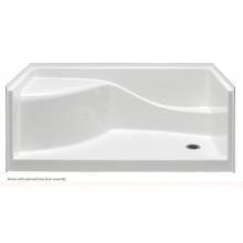 Aquatic 6030SPANR-WH - Gelcoat Seated Shower Pan