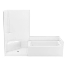 Aquatic AC003627-R-WPV-WH - Darsey 10242STSW Tub Shower Suite