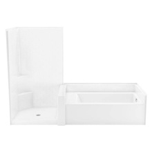 Aquatic AC003657-R-TO-WH - Darsey 11442STNS Tub Shower Suite