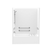 Aquatic AC003693-X4HBRS-WH - F6030STT 60 x 30 AcrylX Alcove Left Hand Drain One-Piece Tub Shower in White