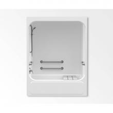 Aquatic AC003411-X4HBRS-WH - 6032ITS One-Piece Tub Shower