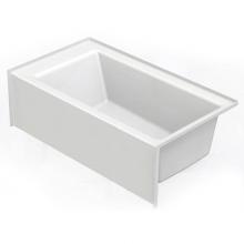 Aquatic AC003077-R-WPV-WH - 6036SMIN Alcove Bathtub