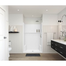 Aquatic AC003703-C-WH - Icon SH4834 AcrylX™ Alcove Center Drain One-Piece Shower in White