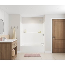 Aquatic AC003706-L-TO-WHT - Icon TS6042 Acrylx Alcove Left Hand Drain One-Piece Tub Shower in White