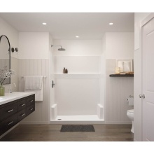 Aquatic AC003714-L-WH - Icon SH6030 AcrylX™ Alcove Left Hand Drain One-Piece Shower in White