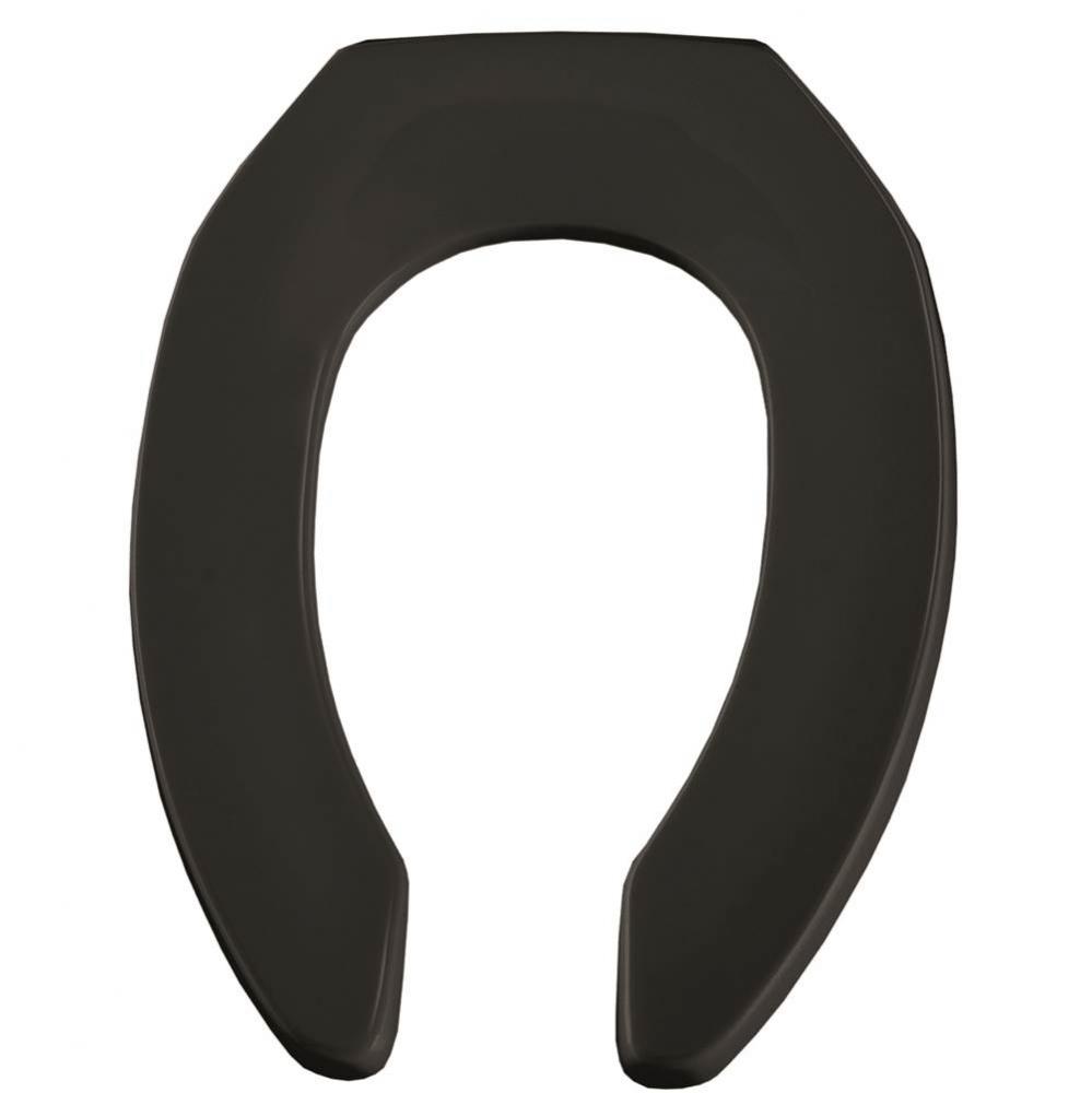Church Elongated Open Front Less Cover Commercial Plastic Toilet Seat in Black with Stay·Tite