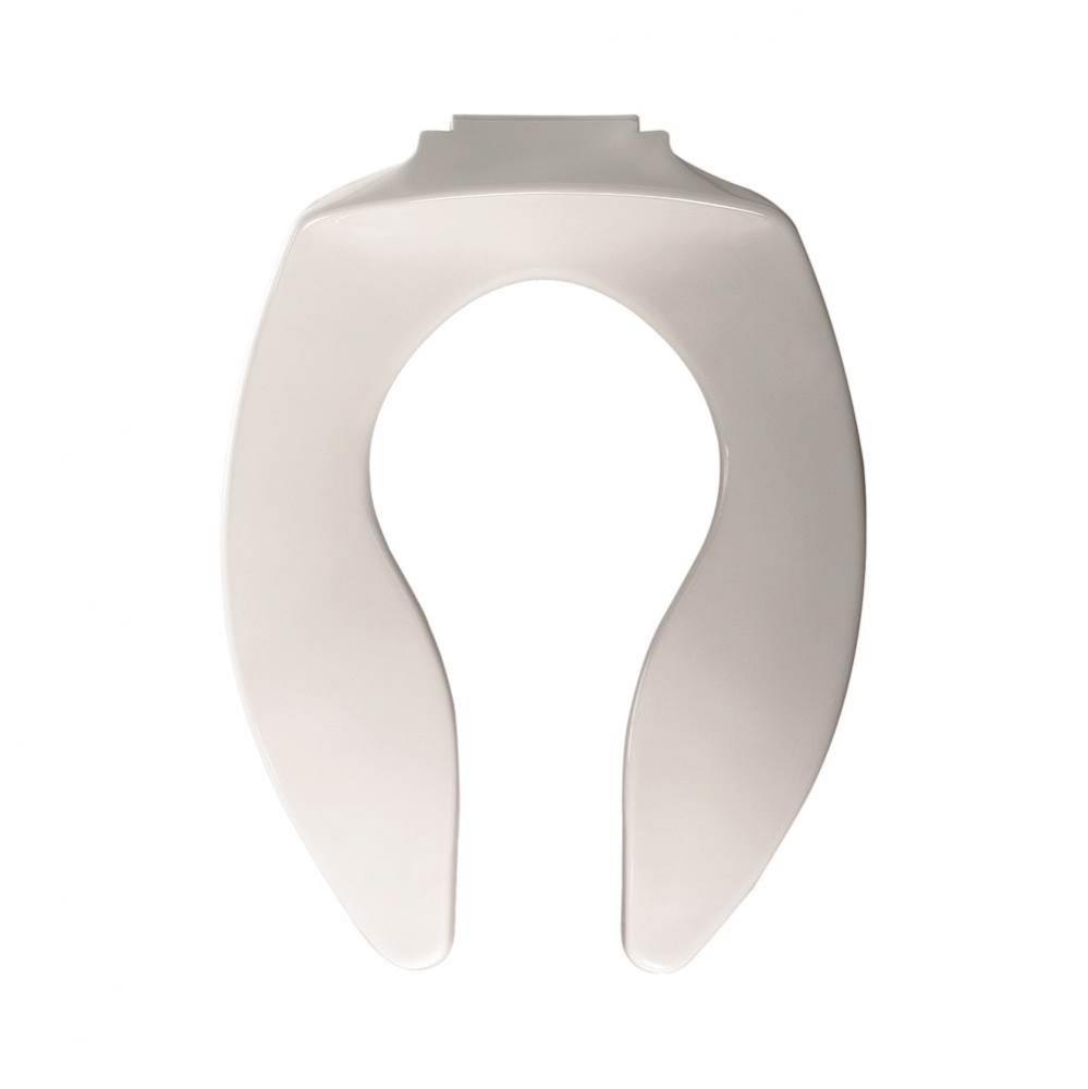 Church Elongated Open Front Less Cover Commercial Plastic Posturemold® Toilet Seat in White w