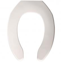 Church 7F255 000 - Church Elongated Plastic Open Front Less Cover Toilet Seat in White with Check Hinge