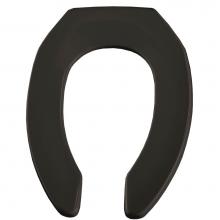 Church 295SSCT 047 - Elongated Open Front Less Cover Commercial Plastic Toilet Seat in Black with STA-TITE Commercial F